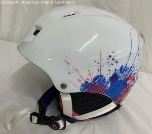 Capix Elite CE EN1077-12 White Pink & Blue Splatter Adjustable Snowboard Helmet - Picture 1 of 9
