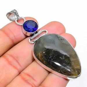 Labradorite, ciondolo gioiello in argento sterling 925 con pietra preziosa to... - Foto 1 di 5