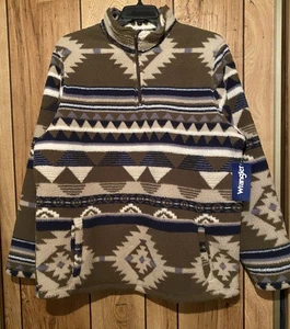 NWT WRANGLER Large Men's Alpine Green 1/4 Zip Sherpa Fleece Pullover Jacket - Picture 1 of 6