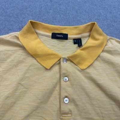 Theory Striped Polo Shirt Short Sleeve Casual Modern Fit XL Stretch Rugby Mens - Image 1 of 4