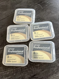 5 pezzi 8gb LEXAR velocità 300x Compactflash per fotocamere CF DSLR NIKON CANON - Foto 1 di 1