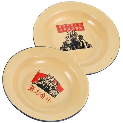 2pcs Retro Enamelware Appetizer Serving Trays Appetizer Trays Mini Plates - Image 1 of 4