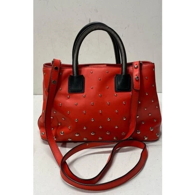 MILL STUDDED RED LEATHER CROSSBODY SATCHEL BAG  - Image 1 of 4