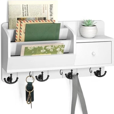 Key Holder Wall Mount and Mail Organizer : Farmhouse and for with Drawer and - Image 1 of 4