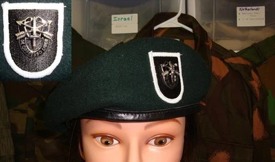 美国陆军 ISSUE 5TH 特别部队集团 SFG (A) 羊毛绿色贝雷帽 7 & 5/8 码 — 第 1/4 张图片