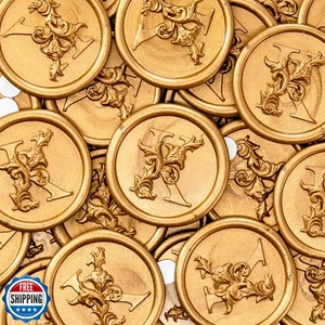 Nuvretk 50pz Adesivi Sigillo Cera Alfabeto K – Autoadesivo Oro Iniziale Lette - Foto 1 di 5