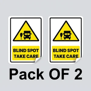 Vehicle Safty Blind Spot Take Care Sticker - Durable Warning Decals - 2 Pack - Picture 1 of 4