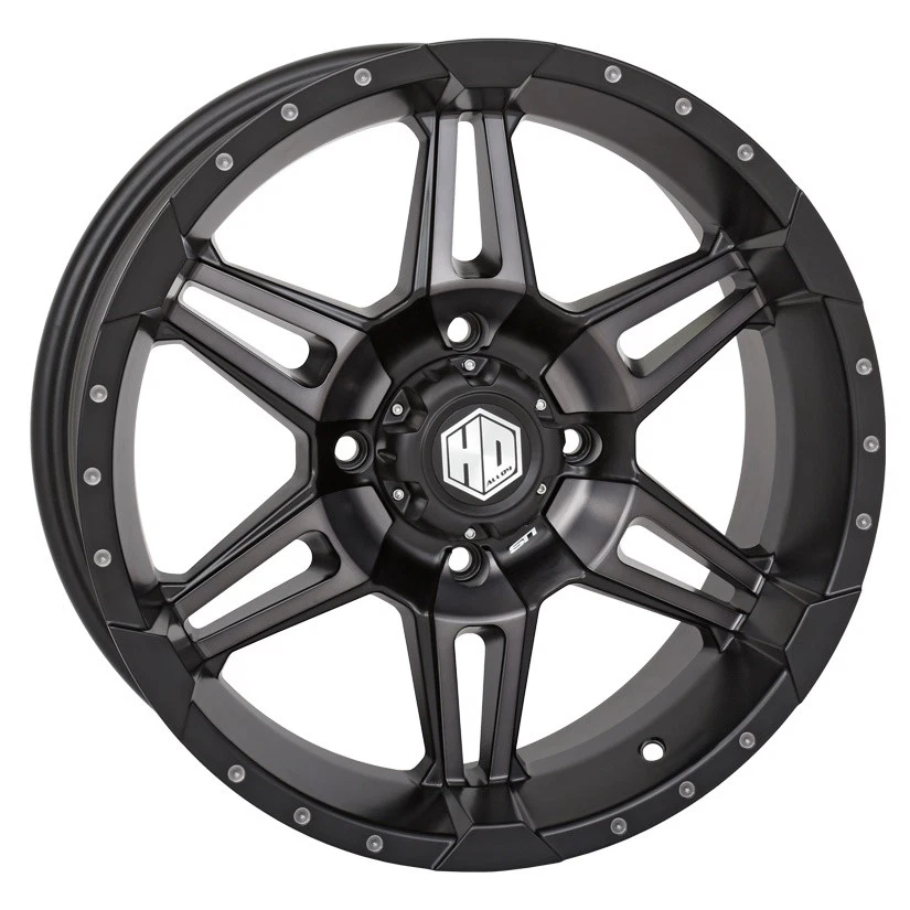 STI HD7 Matte Black/Smoke ATV Wheel 17x7 4/156 (4+3) [17HD713] - Image 1 of 2
