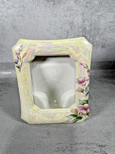 Vintage Porzellan Perlglanz irisierend Mini Blumen Fotorahmen Made in Japan - Bild 1 von 5