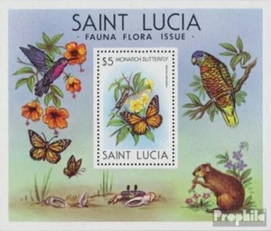 Francobolli St. Lucia 1980 Mi Block 26 MNH 1980 Flora e Flora - Foto 1 di 1