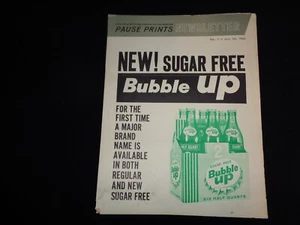 1963 Bubble Up Sugar Free Pause Impresiones Coca Cola Noticias # 1 Raro Coca-Cola Los Ángeles - Imagen 1 de 5
