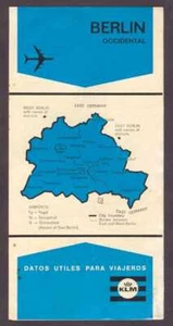 Brochure KLM Airlines Berlin Information & Map Of Route - Picture 1 of 1