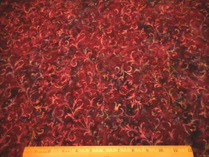 Batik Fabric By The Half-Yard Lavender Floral on Purple Hoffman Cotton #56 - Picture 1 of 2