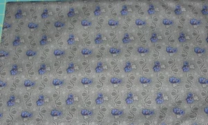 100 % Cotton fabric ~ Green with blue/green flowers & ~ BTY - Picture 1 of 2