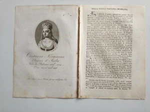 1819 Ortolani, Ritratto/Bio di Costanza Normanna, Regina di Sicilia, Palermo - Picture 1 of 1