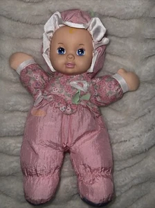 Playskool My Very Soft Baby Viny Face Rosa Nylon Primera Muñeca Chirrido 5034 1999 - Imagen 1 de 5