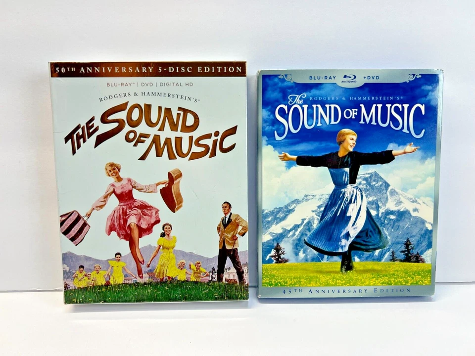 The Sound of Music 2 SETS - 45th & 50th Anniv. 5-Disc Blu-ray DVD CD Poster Art Foto 1 de 4