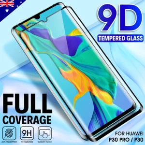 For Huawei P30 Pro P30 9D Full Coverage Tempered Glass Screen Protector Film - Picture 1 of 11