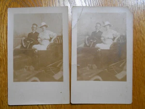 RPPC Souvenir Photo Postcards Palisade Amusement Park NJ Antique Car Flapper - Bild 1 von 3