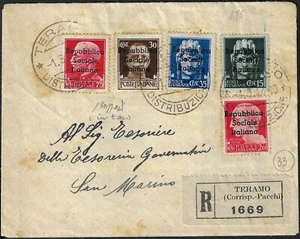 1944 Emissioni Locali Teramo busta viaggiata storia postale - Picture 1 of 2