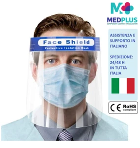 VISIERA PROTETTIVA SCHERMO FACCIALE MASCHERE DI SICUREZZA VISO PARAFIATO SCUDO - Foto 1 di 4