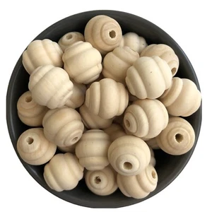 50X Wooden Macrame Beads 20mm Large Unpainted 4mm Hole Raw Wood Bead - Bild 1 von 6
