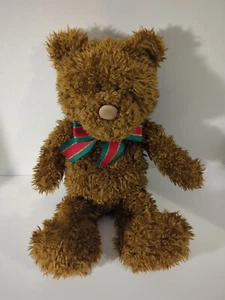Oso GUND BEAUREGARD HECHO PARA BUG DE MODA; marrón con cinta navideña, 20" en excelente condición - Imagen 1 de 3