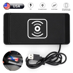Wireless Car Phone Charger FastCharging Pad Mat For iPhone Samsung#Universal - Picture 1 of 2
