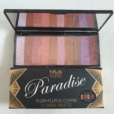 MUA LUXE Paradise Plush Plum & Copper 10 Shade Palette BNIB High Pigment - Image 1 of 4