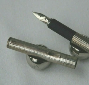 Beautiful Fountain Pen Aurora Silver Plated 18K Gold Nib J3 - Picture 1 of 8