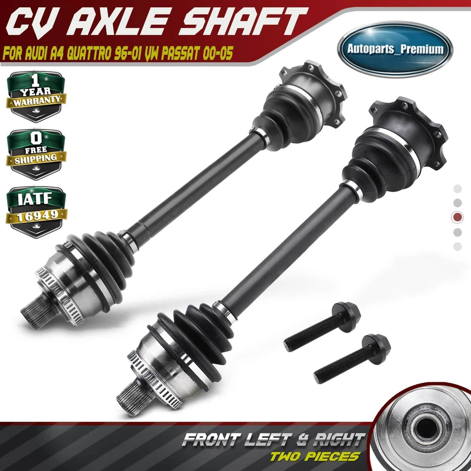 2x Conjunto de eje delantero derecho y derecho CV para Audi A4 Quattro 96-01 Volkswagen Passat Foto 1 de 4