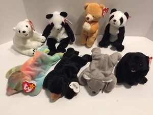 TY Beanie Baby 8 Bären nicht mehr produziert und selten alle mit Etikett - Bild 1 von 4