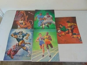 RARE !!! Mead ACTION Sports Themed Folders 1980s Vintage School Basketball 33282 - Picture 1 of 11