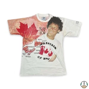 Camiseta De Colección 2005 Terry Fox Hombres Mediana Blanca Marathon of Hope Camiseta Gráfica AOP - Imagen 1 de 8
