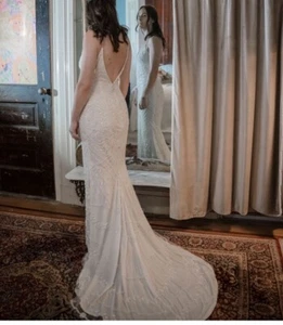 Theia Couture matilda wedding dress mermaid plunging illusion beaded 0 - Picture 1 of 18