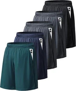 Athletic Shorts for Men with Pockets and Elastic Waistband Quick Dry Activewear - Picture 1 of 12