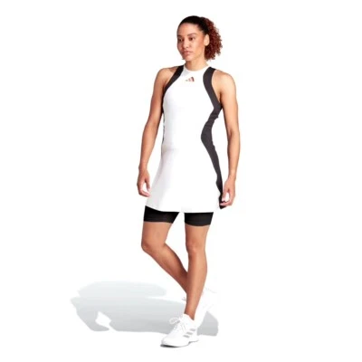 Size XL- ADIDAS Women's Premium Tennis Dress, White/Black. - Image 1 of 4