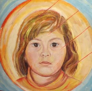 Vintage expressionist oil painting child portrait - Picture 1 of 12