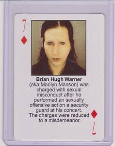 RARE 2003 STARZ BEHIND BARZ ~ MARILYN MANSON PLAYING CARD ~ MUG SHOT ~ DOPE SHOW