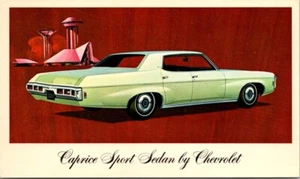 Postcard Chevy Caprice Sport Sedan Chevrolet 4 Door Green - Picture 1 of 2