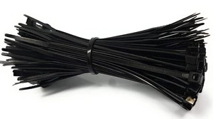 100 Pcs Black Cable Ties 100mm x 2.5mm - Strong Nylon Zip Ties - Picture 1 of 8