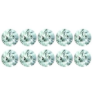 5.95 Ct IF [10 Pcs Lot]  Round 5.1 MM Green 100% Natural Sri Lanka Sillimanite - Picture 1 of 5