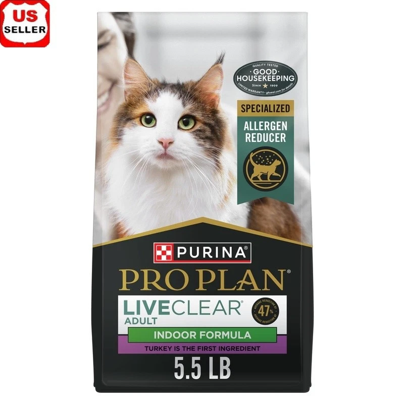 Indoor Dry Cat Food LiveClear Allergen Reducer Turkey Rice Probiotics Health New - Image 1 of 4