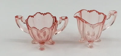 Juego de crema azucarero con patas rosa de 2 piezas Foto 1 de 4
