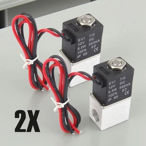2PC 1/4" Fast Response Electric Solenoid Valve Air Water DC 12V Normally Close - Picture 1 of 14