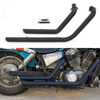 Slash Exhaust Pipes Mufflers For Honda Shadow 1100 Spirit VT1100C Sabre VT1100C2 - Image 1 of 4