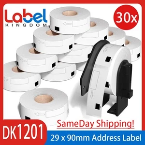 DK-1201 Address Labels Brother 29mm x 90mm Die-Cut Standard Rolled DK1201 Labels - Picture 1 of 8