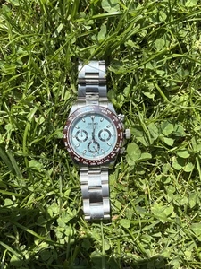 Seiko mod Cronógrafo Azul Hielo - Esfera Cielo / Pulsera Jubileo / (Movimiento Seiko Vk63) - Imagen 1 de 3