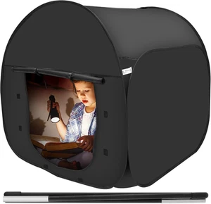 Fwqofvk Pop up Blackout Calming Tent with 2 Windows, Accommodate 1 to 2 Peopl... - Picture 1 of 12