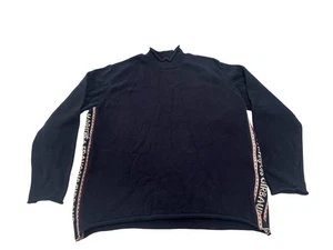 Vtg 90s MARITHE FRANCOIS GIRBAUD Sweater Mens XL Navy blue SpellOut Turtleneck - Picture 1 of 6